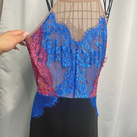 🎊2FOR45 NWOT Top shop blue and pink lace size 6 dress - Picture 5 of 9